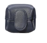 Mini Ly-chee Pattern Coin Purse, Solid Color Mini Coin Purse, Casual Compact Leather Coin Pouch for Daily Use (Dark Blue)