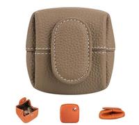 Mini Lychee Coin Purse, Top Grain Leather Mini Lychee Pattern Coin Purse, Japanese Solid Color Texture(#B)