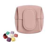 Mini LycheePattern Coin Purse,Top Grain Leather Small Ladies' Wallet,Mini Ladies' Coin Purse,Portable Casual Change Pouch (Pink)
