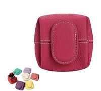 Mini LycheePattern Coin Purse,Top Grain Leather Small Ladies' Wallet,Mini Ladies' Coin Purse,Portable Casual Change Pouch (Rose red)