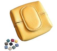 Mini Lychees Coin Purse, Solid Color Coin Purse with Zipper and Key Buckle, Pouch for Daily Carry (Yellow)