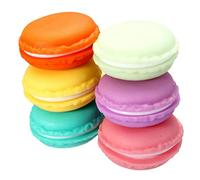 Mini Macaron Box 6Pcs Jewelry Storage Box Pill Organizer Earphone Container Multiuse Macaron Case