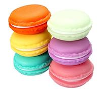 Mini Macarons Case Box Round Pill Box Holder Case Jewelry Organizer Box for Travel 6 Pcs