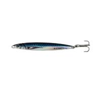Mini Mackerel Sea Trout Lure 20g - Silver Blue Mackerel UV Jig, Sandeel & Sprat Style Metal Fishing Lure for Sea Trout, Bass & Salmon, Long Casting Saltwater Spinning Lure with Treble Hook