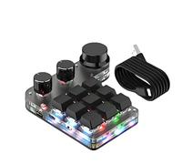 Mini Macro Mechanical Gaming Keyboard 9 Keys 3 Knobs Programmable Macro Keyboard Custom Shortcut Dual Mode Connection for Office Gaming Lab Windows (Black)…