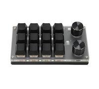 Mini Macro Mechanical Gaming Keyboard, USB Programmable Keypad with Knob for PC Gamer Office Media, Knob Design Ergonomic Design Dual Mode Keypad OneClick Start DIY Hotkeys (12