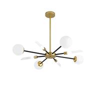 Mini Magic Bean Chandeliers Semiflush Acrylic Frosted Glass Pendant Light for Kitchen Island Bar Living Room Hanging Light Fixture-Gold and Black 8-Light