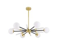 Mini Magic Bean Chandeliers Semiflush Acrylic Frosted Glass Pendant Light for Kitchen Island Bar Living Room Hanging Light Fixture-Gold and Black 12-Light