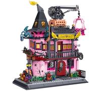 Mini Magic House Building Set, Halloween Haunted House Building Blocks Toy, Castle Mini Bricks Kit Architecture Model for Home Office Decor, Gifts for Adults and Kids, 1022 PCS
