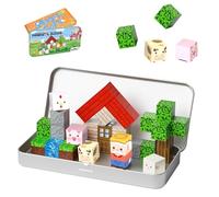 Mini Magnetic Blocks, 35 Pcs Travel Magnet Building Blocks for Toddlers, Montessori Educational Magnet Toys with Portable Iron Box, Educational Construction Set for Ages 3+ Year Kids