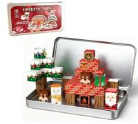 Mini Magnetic Blocks, 45 Pcs Travel Magnet Building Blocks for Toddlers, STEM Educational Magnet Toys with Portable Iron Box, Educational Construction Set for Ages 3+ Year Kids