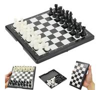 Mini Magnetic Chess Set, 17.8x17.2cm Folding Magnetic Chess Board, Resin Portable Pocket Travel Chess Set, for Family Friends Outdoors Indoor Play