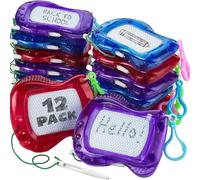 Mini Magnetic Drawing Board for Kids - (Pack of 12) Backpack Keychain Clip