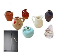 Mini Magnetic Pot Vase - 8 Pieces Resin Fridge Accessory | Small Holder for Kitchen Notes, Classroom Whiteboard, Locker Photos and Lava Decoration