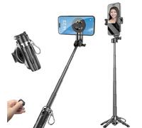 Mini Magnetic Selfie Stick, Multifunctional Portable Selfie Stick with Wireless Remote, 360° Rotation Extendable Phone Tripod Stand for Home, Travel, Vlogging & Video Recording (Black01)
