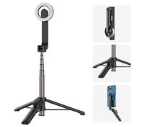 Mini Magnetic Selfie Stick Tripod, WS-22005 27.1-inch with Telescoping Rod 5 Sections 360°Rotatable with Magnet Ring & Remote Control Compatible with iPhone 12-15