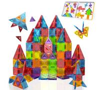 Mini Magnetic Tiles, 56PCS Travel Magnetic Tiles Building Blocks with Metal Box, Mini Magnet Toy Sensory Construction Toy Birthday for Kids Boys Girls Ages 3 4 5 6 7 8 9 10