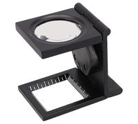 Mini Magnifying Glass, 10X 28 mm Pocket Magnifying Glass with Scale Folding Portable Loupe Magnifier with LED Light for Jewelry Sewing Textile Optical Thread, Handheld