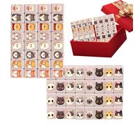 Mini Mahjong- Mini Chinese Mahjong Set | Travel Board Game - Push-Push Match, 24mm 65-Piece Travel Boards Games, Educational Board Game, Cartoon Family Party Card Games, American