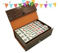 Mini Mahjong Set - Chinese Interactive Funny Game, Portable Travel Tile Collection, Compact Traditional Set, Lightweight Family Board Game, Engraved Classic Play Pieces | For Beginners