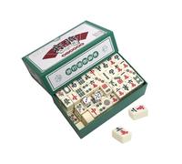 Mini Mahjong Set, Mahjong Set Portable with 2 Dice, Mini mahjong, Mahjong Set Portable, Mahjong Travel Set, 144 Tiles Mahjong Set Portable, Solid Structure Mahjong Game Set for Family Leisure Time Tra