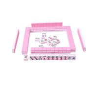 Mini Mahjong Tiles Party Supplies Chinese Game Play,Pink 26x18x12mm | 144 Chinese version mahjong tiles,melamine material,traditional characters and patterns,crisp sound,portable