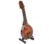 Mini Mandolin Ornament Model, Cute Mini Handmade Mandolin with Stand, Premium Basswood Material, 12cm Mini Mandolin for Gifts, Home Decoration, Collection Decoration, Activity