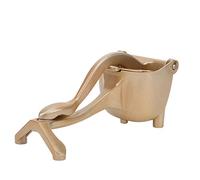 Mini Manual Fruit Juicer, Aluminum Alloy Lemon Press Squeezer with V - Shaped Juice Spout and Ergonomic Handle for Kitchen, Bar, Camping, and Home Use (Gold)