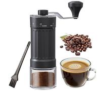 Mini Manual Hand Coffee Bean Grinder with 40 External Adjustable Settings & Detachable Handle Crank, Portable Conical Ceramic Burr Mill with Capacity 30g for Travel/Camping/Office/Home, Black