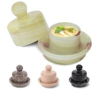Mini Marble Butter Dish 4 Inch Green Onyx Butter Crock with Lid, Spreadable Butter Container for Countertop, Kitchen Storage, Ideal Mother’s Day Gift for Her
