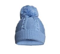 Mini Mart Online Limited Baby Boys/Girls 100% Recycled Knit Winter Beanie - Warm Cable Knit Hat with Pom-Pom for Eco-Friendly Newborn - 12 Months Blue