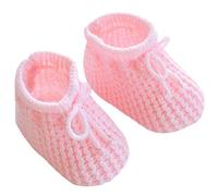 Mini Mart Online Limited Baby Boys Girls Blue & Pink Drawstring Knitted Bow Bootes/Booties 0-3 Months