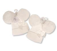 Mini Mart Online Limited Baby Hat Beanie Cap 100% Acrylic Newborn - 6 Months - White