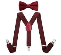 Mini Mart Online Limited Boys Bow Tie & Braces Set 60cm - Burgundy