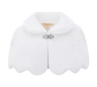 Mini Mart Online Limited Girls Cape Bridesmaid Wrap Shrug Tippet Childrens White - 4 - 5 Years