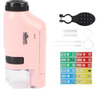 Mini Marvin Microscope Portable Microscope Handheld, 2025 Upgraded Pocket Microscopes Portable Set,The Mini Microscopes for Educational Science with LED Light Christmas (Pink)