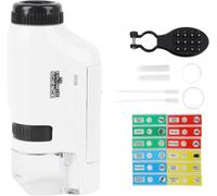 Mini Marvin Microscope Portable Microscope Handheld, 2025 Upgraded Pocket Microscopes Portable Set,The Mini Microscopes for Educational Science with LED Light Christmas (White)