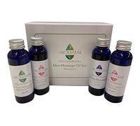 Mini Massage Body Oil Gift Set Lavender, Ylang Ylang, Tea Tree & Peppermint and Rose Geranium in Sweet Almond (4 x 60ml) Ideal Birthday Gift Travel