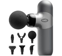 Mini Massage Gun Deep Tissue,Portable Percussion Muscle Massager for Whole Body Back Pain Relief,Electric Handheld Sport Massager with 6 Massage Heads 4 Speed,Best Gift for Him/Her/Father/Mother