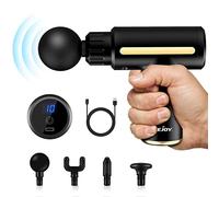 Mini Massage Gun, Sejoy Pocket-Sized Deep Tissue Massager Gun, Portable Percussion Muscle Massager Gun, Ultra Small & Quiet Muscle Massage Gun, USB Charging- for Home Gym Outdoors (Black), 1.0 count