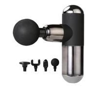 Mini Massage Gun with 4 Beauty Heads, Deep Tissue Percussion Massager, 4 Speed Handheld Muscle Massager for Face & Body, 1500mAh Battery, Type-C Charging, Super Quiet Compact Travel Size, Black