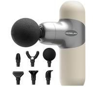 Mini Massage Gun with 6 Massage Heads and 4 Speeds,Portable Percussion Muscle Massager Gun Deep Tissue, Silicone Material Removable and Washable, for Home Office Workout, Gift for him her