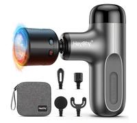 Mini Massage Gun with Heat and Cold, Deep Tissue Massage Gun, Portable Percussion Muscle Massager with 4 Massage Heads for Athletes