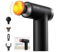 Mini Massage Gun with Heat,NEVVUE Deep Tissue Massager Gun with 9 Speeds and 4 Heads,Mothers Day Gifts for Mum,Portable Percussion Muscle Massager Gun for Workout Relaxing Muscles for Gym Home,Black