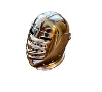 Mini Maximilian Knight Helmet Replica & Stand - Medieval Armour Collectible Desk Decor, Historical Souvenir Gift for Home Office Study Display