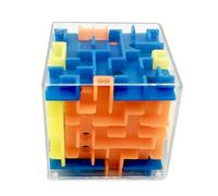 Mini Maze Ball - 3D Bead Puzzle Toy, Educational Rolling Game | 3.8x3.8cm ABS Material Transparent Rotating Design 720° Logic Skill Development Interactive Learning Toy Suitable Kids Party Gif