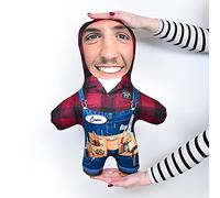 MINI ME! Handy Man Original Personalised Real Joiner Belt Dungarees Custom Plush Face Cushion | 33cm x 46cm British Made Gifts Teddy | Add Photo - Gift for Him, Her,