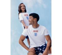 Mini Me Men's White England Football Shortie Pyjamas L