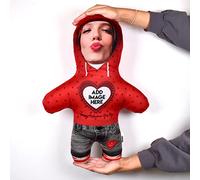 MINI ME! | Personalised Love Heart Hoodie Face Doll | Custom Gift Idea | Novelty Plush Face Teddy | Fantastic Reviews | 33cm x 46cm The Original British Made Gifts Doll