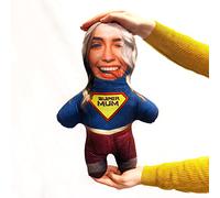 MINI ME! Super Mum Personalised Superhero Face Doll | Funny Cushion Face Teddy | Gift For Mum - Customise with Her Photo | 33cm x 46cm The Original British Made Gifts Doll (Blonde)